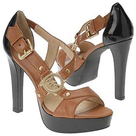 michael kors black buckle heels|Michael Kors high heel sandals.